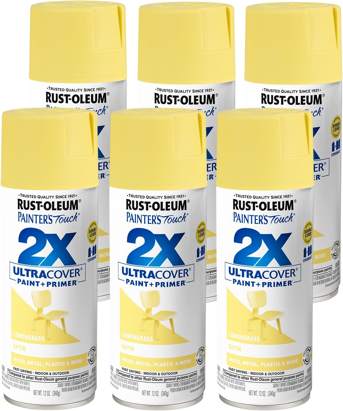 Rust-Oleum 334029 Painter's Touch 2X Ultra Cover Spray Paint, 12 oz, Gloss Clear - Colors F