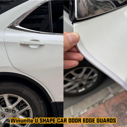Winunite 32.8ft (10m) Car Door Edge Guards Clear – Self-Adhesive PVC, U-Shaped, Fits Most Vehicles, Scratch- and Chip-Resistant – Reduces Dings in Parking Lots