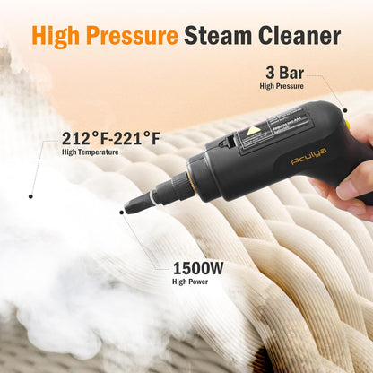 Handheld Steam Cleaner for Home, 1.69QT Portable Temperature Steamer Cleaning for Furniture, Kitchen, Grease, Car, Carpet, Grout