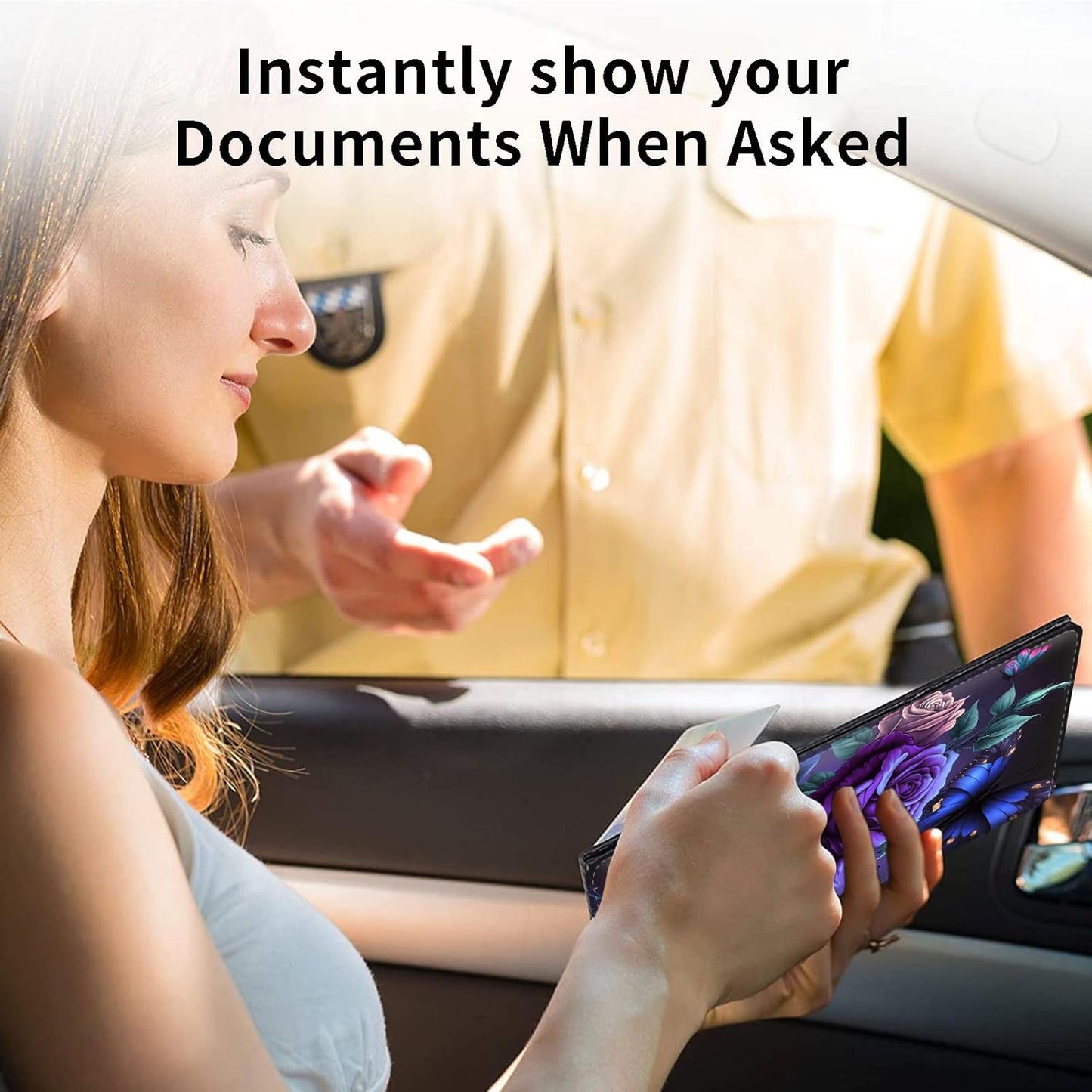 Car Registration and Insurance Holder, Leather Car Glove Box Organizer, Cool Car Accessories for ID, Driver's License Cards & Essential Document, business cards, Men&Women, Retro Audio Cassette
