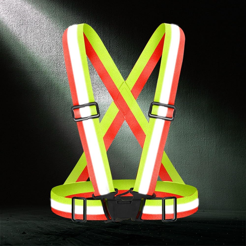 High Visibility Reflective Vest Safety Vest Running Reflective Gear Adjustable Reflective Vest for Walking,Jogging,Hiking,Night Cycling
