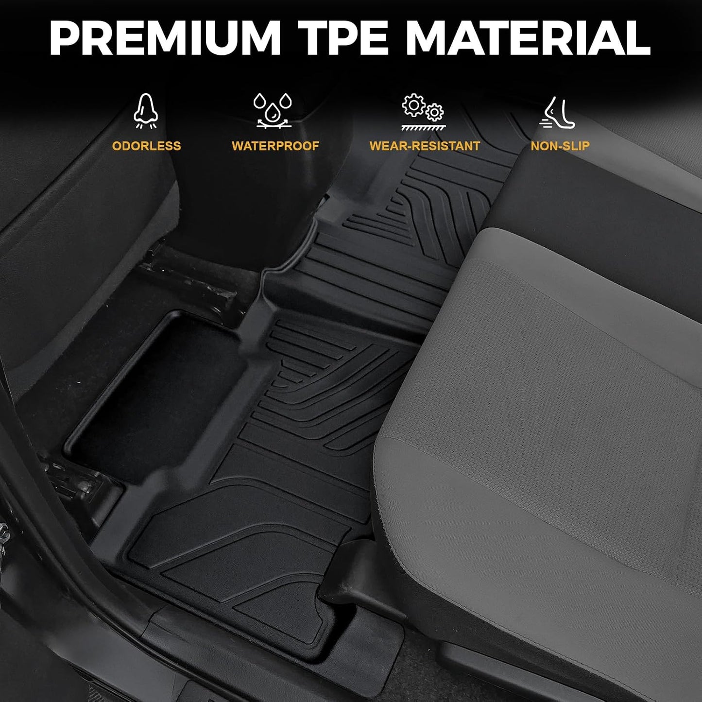 Floor Mats for Toyota Sienna 2021-2026, All Weather Floor Mats Lower Trunk Cargo Liner Accessories, Full Coverage Set (Fit 8-Seat with Spare Tire)