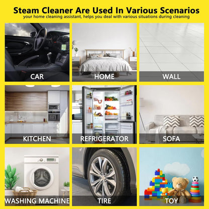 2026 New 3 Level Adjustable Pressurized Handheld Steam Cleaner for Home, 10s Heat-Up Handheld Steamer for Cleaning, 1.6 Qt Tank Portable Steam Cleaner Handheld for Car (Yellow, 1 Set)