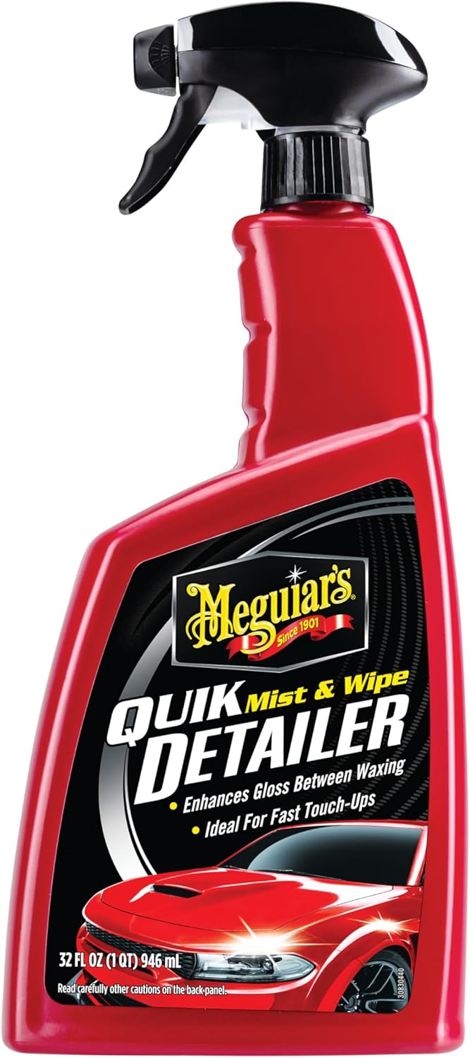 Meguiar's Quik Detailer, Mist & Wipe Car Detailing Spray, Clear Light Contaminants and Boost Shine with a Quick Detailer Spray that Keeps Paint and Wax Looking Like New, 32 oz