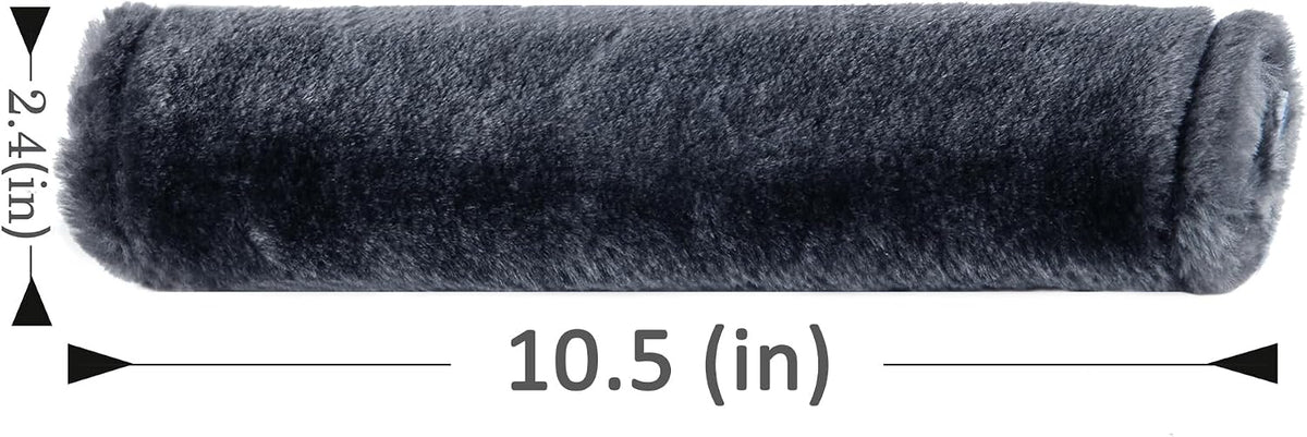 Amooca Soft Faux Fur Universal Fit Seatbelt Cover Car Truck SUV Airplane Seat Belt Shoulder Pad for Carmera Backpack Straps Neck Cushion Protector 2 Pack 10.5in Dark Gray