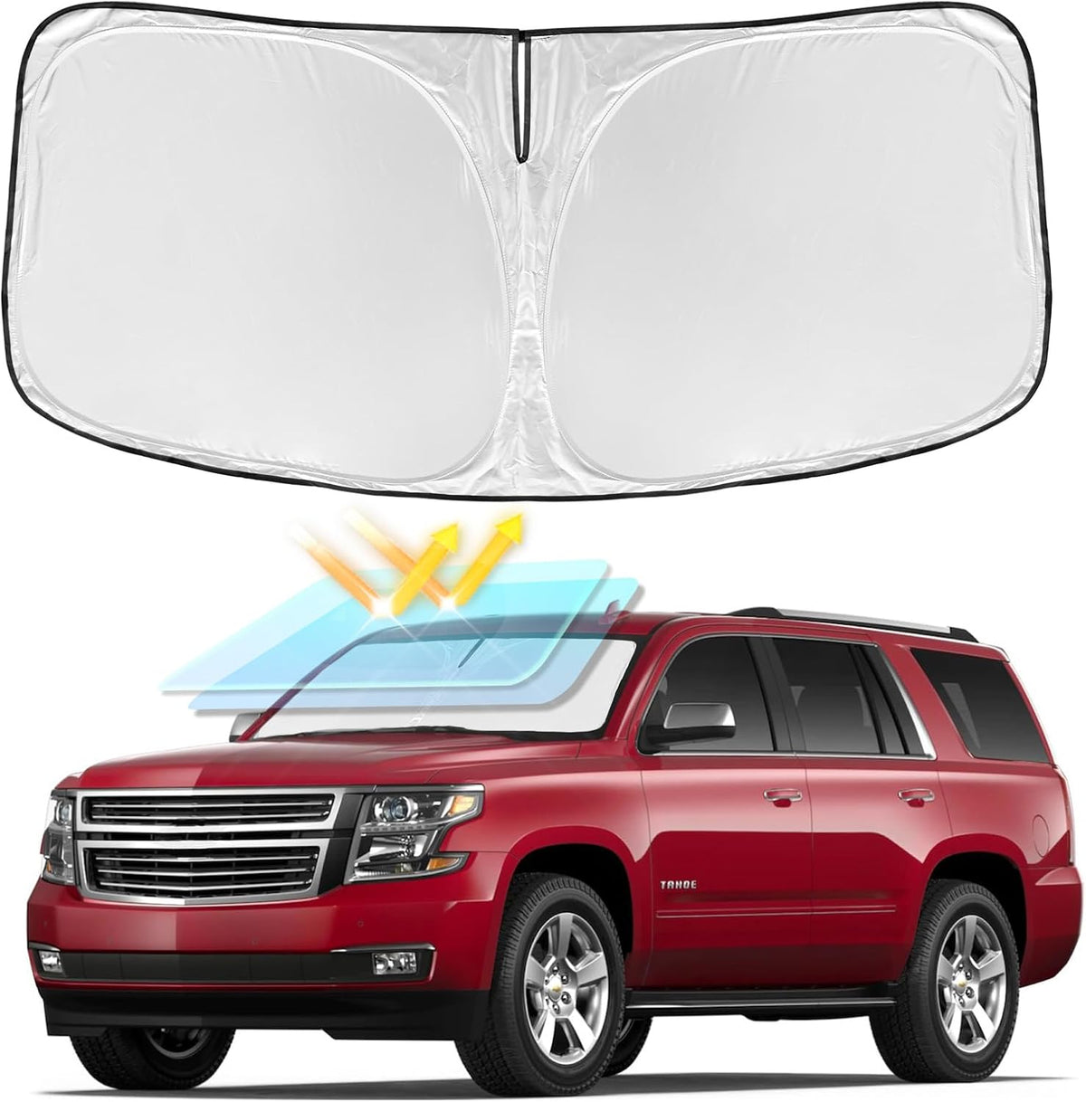 for Toyota Tacoma 2016-2023 2024 2025 2026 Sun Shade Sunshade Windshield Cover - 4 Layers Front Window Shade Custom Fit Tacoma 2Dr 4Dr Pickup Sun Visor 240T Shade Blocks UV Rays Car Accessories - Colors B