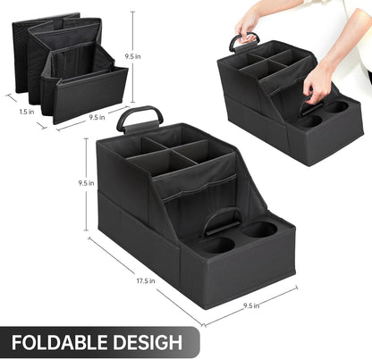 MULISOFT Car Seat Organizer- Backseat Car Organizer with 11 Storages Compartments and 2 Cup Holders, Organizers and Storage, Front Seat for Travel Kids,Black