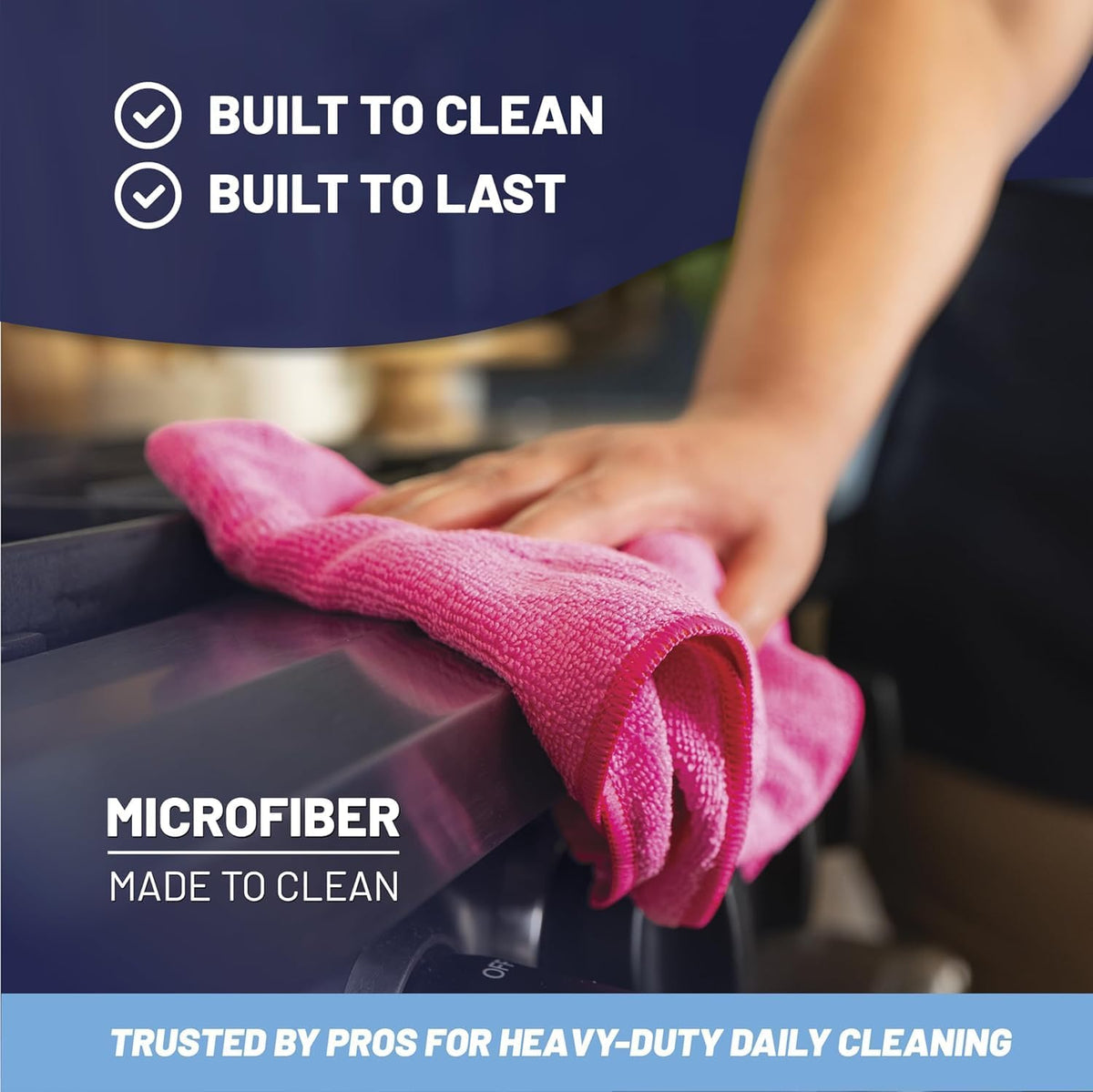 Microfiber Wholesale MW Pro 16x16 Auto Detailing Towels - Plush Car Drying Cloths for Wax Removal, Interiors & Body Shops - Scratch Free (Black, 12-Pack)