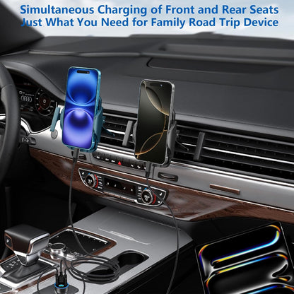 USB C Car Charger, Rombica 2Pack 3-Port 67W Dual PD USB-C&USB-A Car Power Cigarette Lighter USB Charger 3 in 1 PD/QC Type C Fast Car Charge for iPhone 17 17 Pro Max 16 15 14 13 12/Galaxy S26 S25/Pixel
