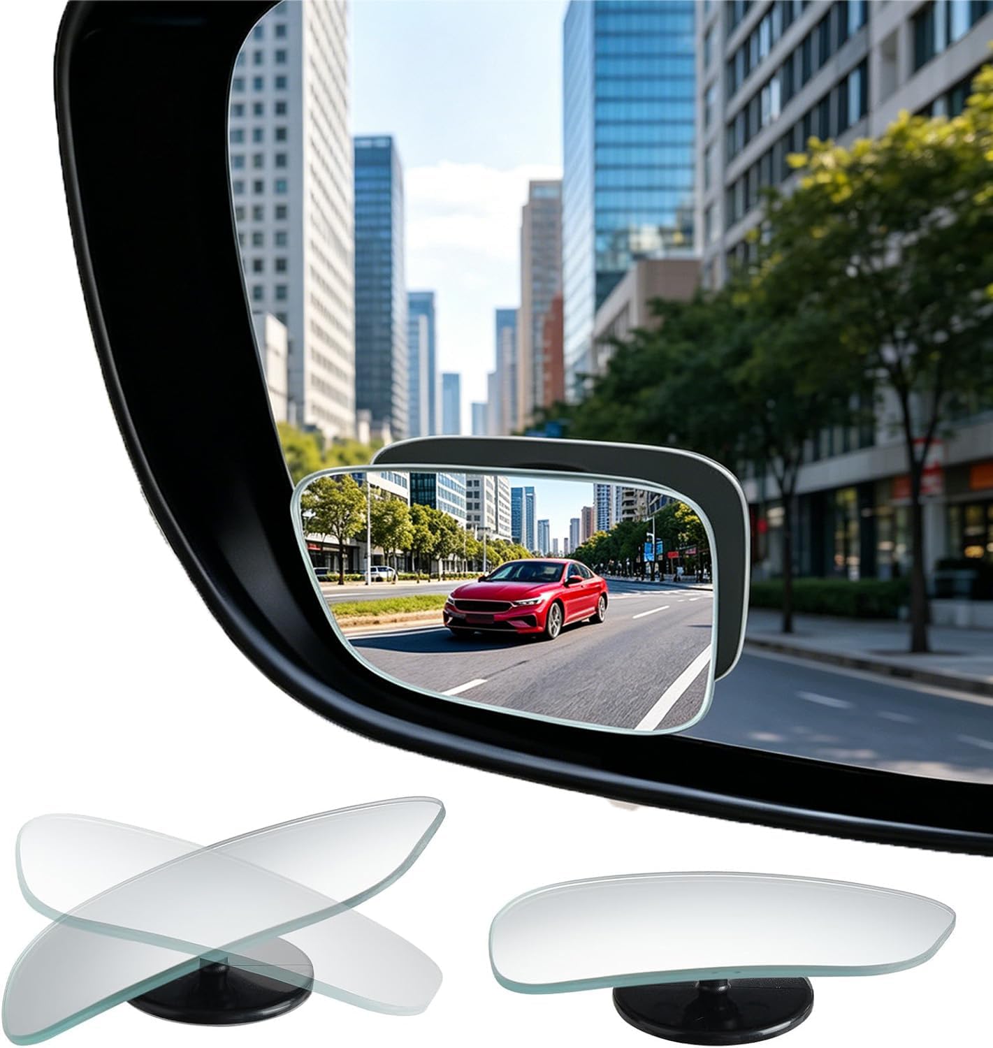 JOYTUTUS Blind Spot Mirror 2 Pack HD Frameless Convex Glass for Wide Angle View and Safer Lane Changing Compatible with Cars SUVs Trucks RVs Easy Stick On & Long Lasting Durability