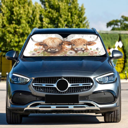 Black Leopard Car Windshield Sun Shade Animal Skin Print Foldable UV Ray Sun Visor Protector Sunshade to Keep Your Vehicle Cool (51" x 27.6")