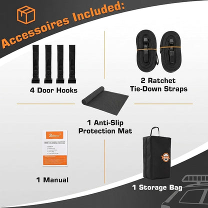 Sailnovo Soft Car Rooftop Cargo Carrier Roof Bag 20 Cubic Feet Waterproof Car Top Carrier, Fits Most Vehicle with/Without Rack, Include Anti-Slip Mat,6 Reinforced Straps,6 Door Hooks