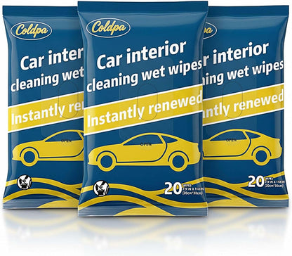 Car Cleaning Wipes, Multipurpose Vehicle Interior Surface Wipes, Soft Disposable Cleaning Cloth for Car Dashboard Seat Door Panel Glass Dust & Stain Removal