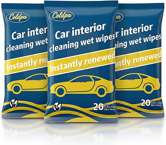 Car Cleaning Wipes, Multipurpose Vehicle Interior Surface Wipes, Soft Disposable Cleaning Cloth for Car Dashboard Seat Door Panel Glass Dust & Stain Removal
