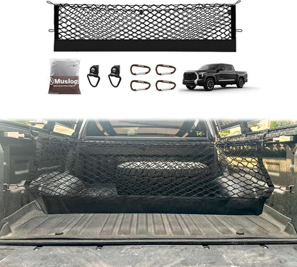 Muslogy Truck Bed Cargo Net Trunk Netting Compatible with 2023-2025 2026 Honda CR-V Accessories, Pickup Cargo Organizer SUV Sedan Storage Net w/Heavy Duty Carabiners - Colors A