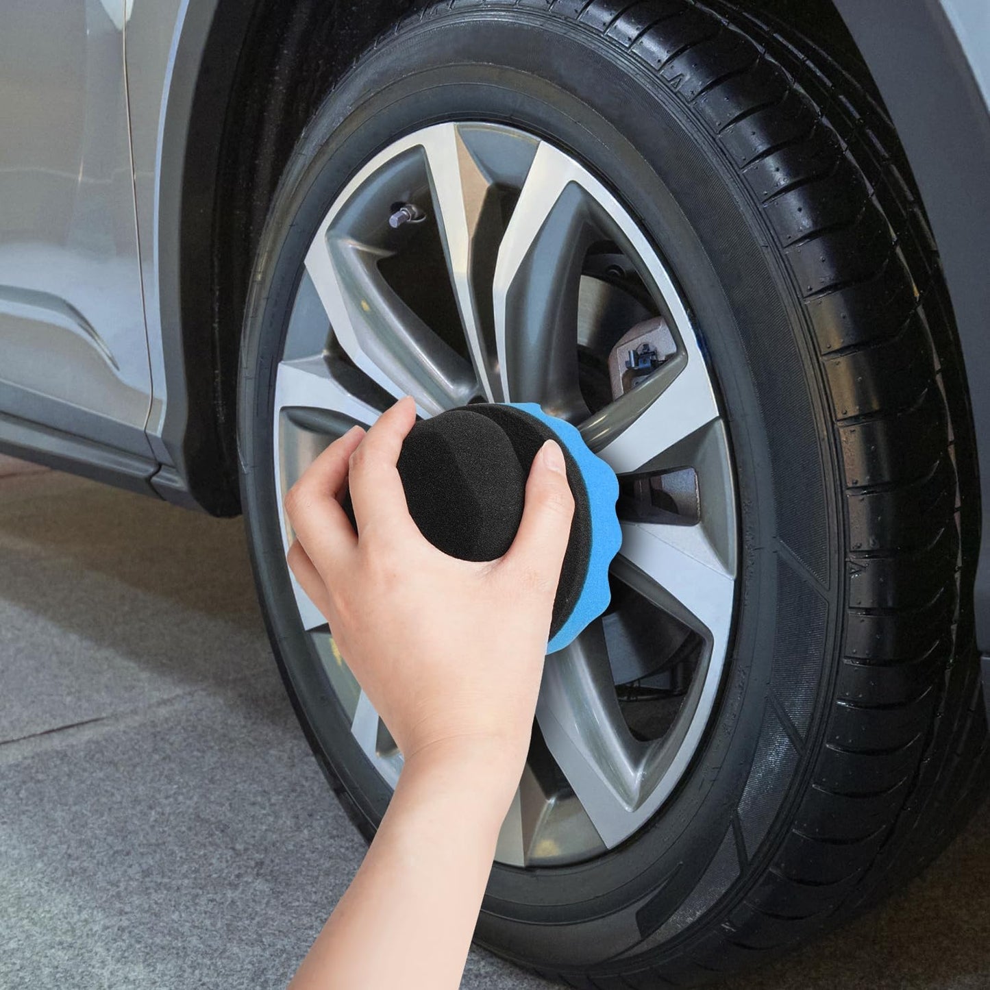2 Pack Large Tire Shine Applicator Pad, Tire Hex Grip Applicator, Tire Shine Car Detailing Foam Sponge Tool, Reusable Car Cleaning Supplies After Car Wash Tire Cleaner for Applying Tire Shine