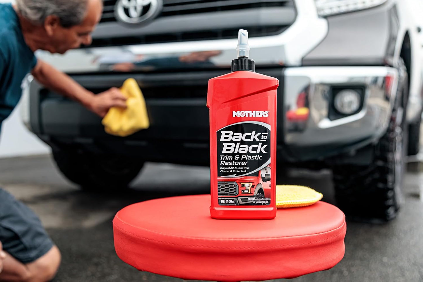 Mothers Back-to-Black Trim & Plastic Restorer, 12 oz. — Removes Oxidation, Dirt & Wax Residue – Restores Faded Trim & Provides Long-Lasting Protection (06112)
