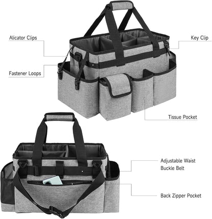 Cleaning Caddy,Cleaning Bag for Housekeepers,Cleaning Supplies Organizer with Handle,Black