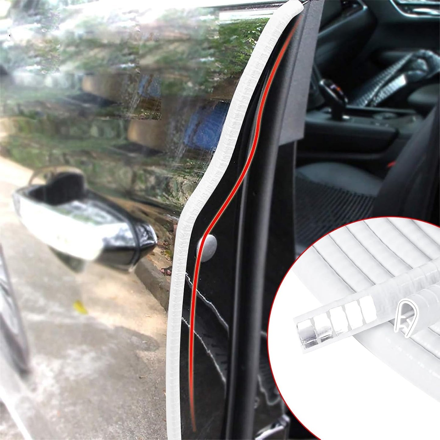 MYFAMIREA 33Ft(10M) Long Car Door Edge Guards, U Shape Edge Trim Rubber Seal Protector Car Door Protection Anti-Collision Rubber Clips Easy to Cut No Need Adhesive Fit for Most Vehicles| Black