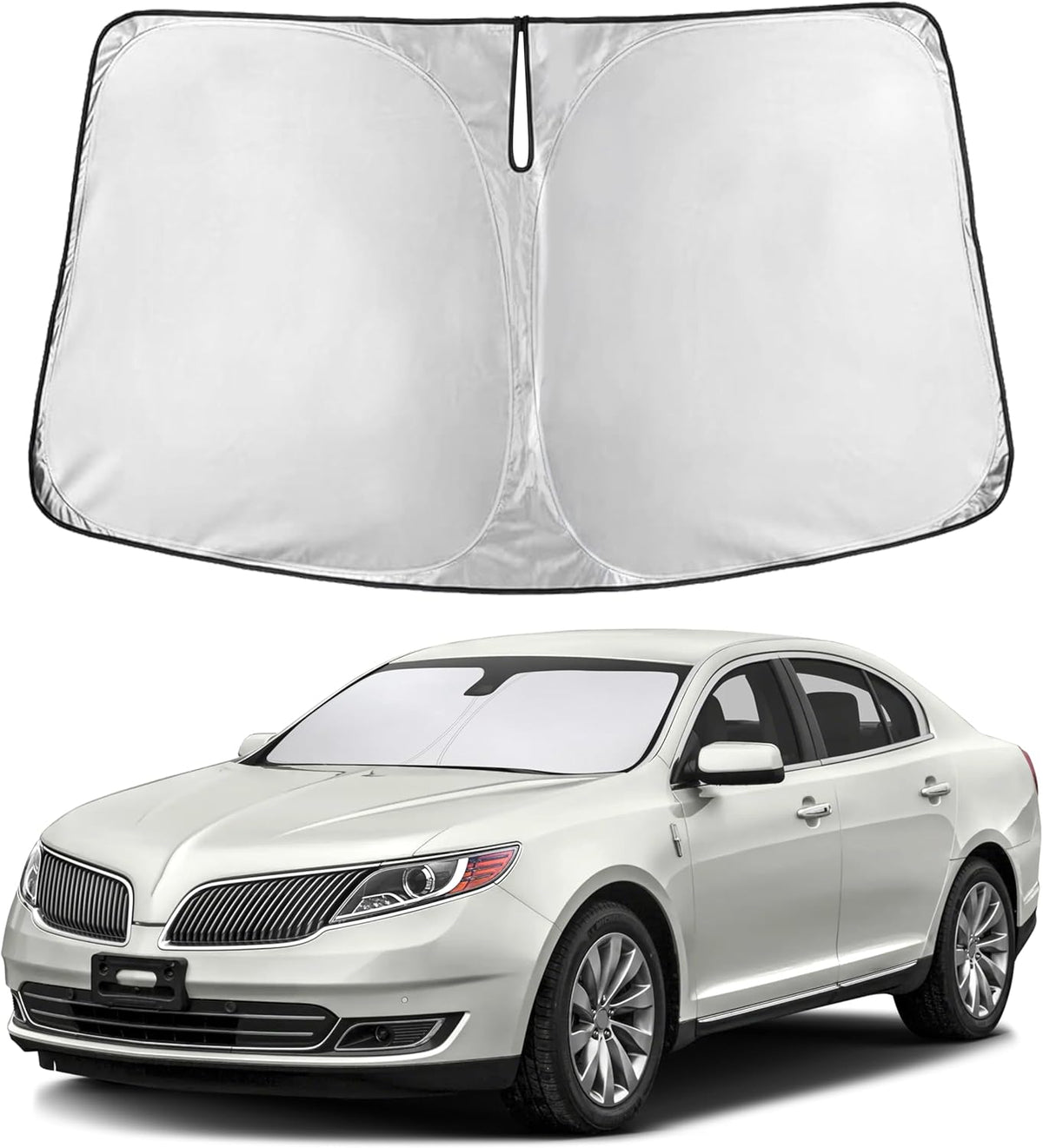 EcoNour Car Windshield Sun Shade | 2025 Upgraded Innovative No-Light-Pass Technology for Maximum Coverage | Foldable Sun Shade Keeps Your Vehicle Cool | Must-Have Car Accessories | Small (59" x 29") - Colors H