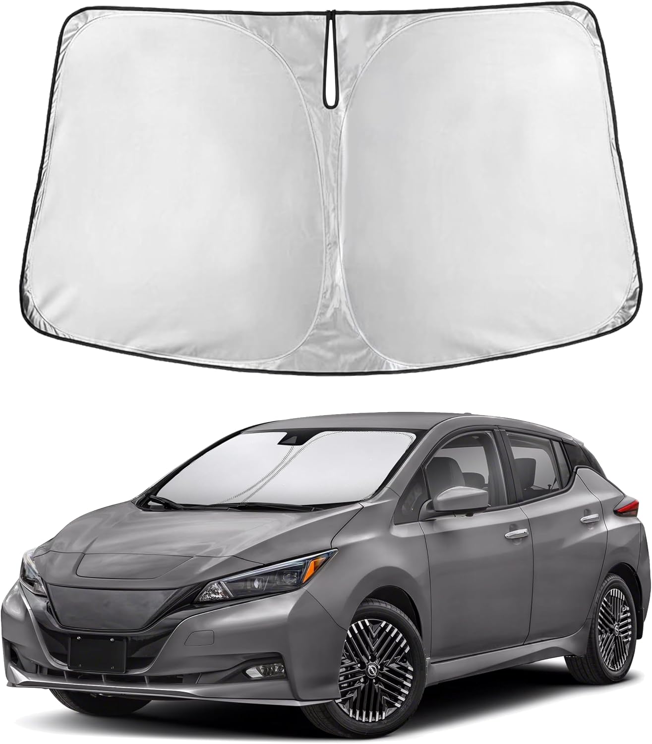 EcoNour Car Windshield Sun Shade | 2025 Upgraded Innovative No-Light-Pass Technology for Maximum Coverage | Foldable Sun Shade Keeps Your Vehicle Cool | Must-Have Car Accessories | Small (59" x 29") - Colors E