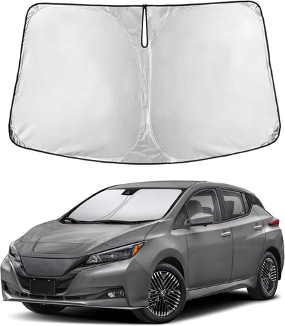 EcoNour Car Windshield Sun Shade | 2025 Upgraded Innovative No-Light-Pass Technology for Maximum Coverage | Foldable Sun Shade Keeps Your Vehicle Cool | Must-Have Car Accessories | Small (59" x 29") - Colors E