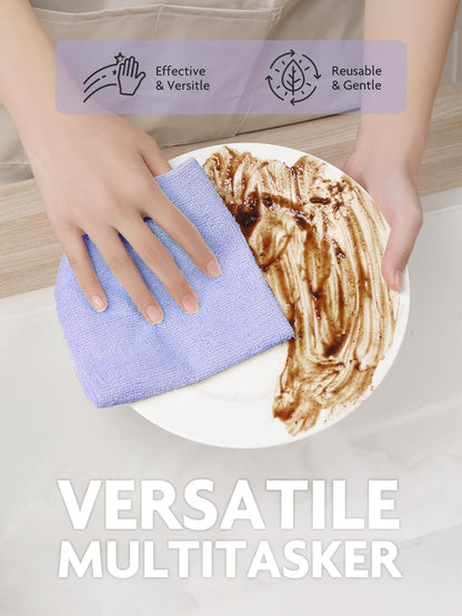 Fantasticlean Microfiber Cleaning Cloth Roll -75 Pack, Tear Away Microfiber Towels, 12" x 12", Reusable, Washable, Scratch Free, Ultra Absorbent for All-Around Cleaning Supplies (DimGray)