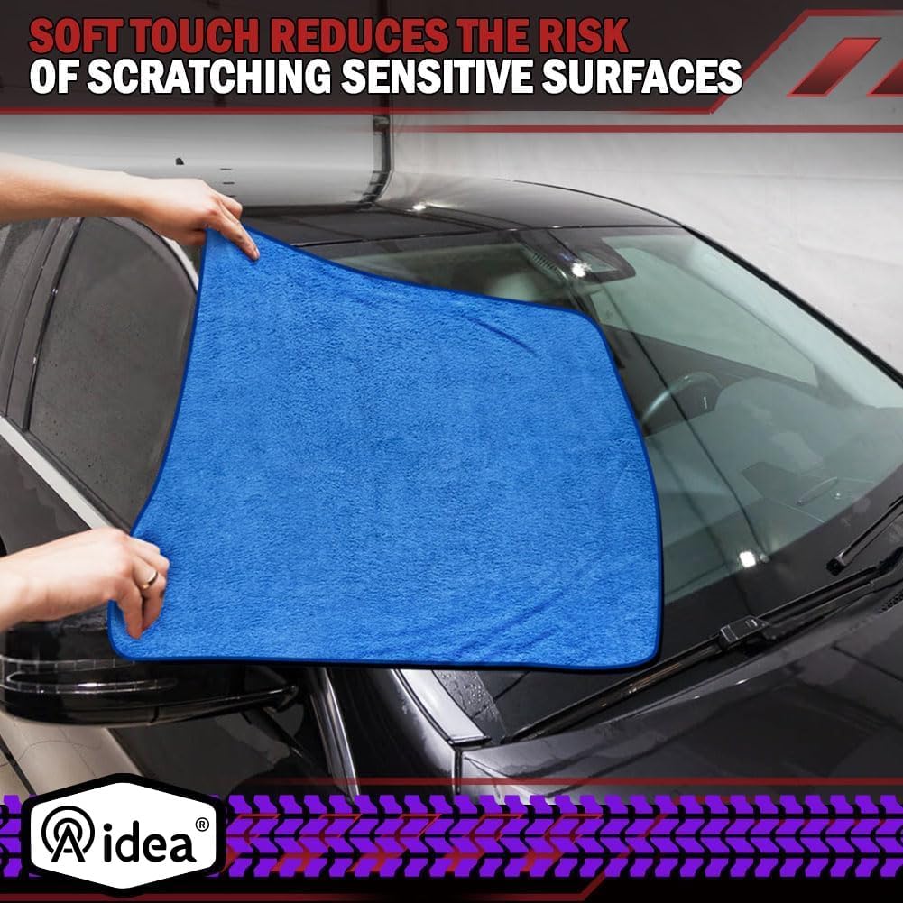 AIDEA Microfiber Cleaning Cloth 24 Pack, Microfiber Towels for Cars, Soft & Absorbent Cleaning Rags, Premium Lint Free Shop Towels for House, Kitchen, Car, 12inx16in