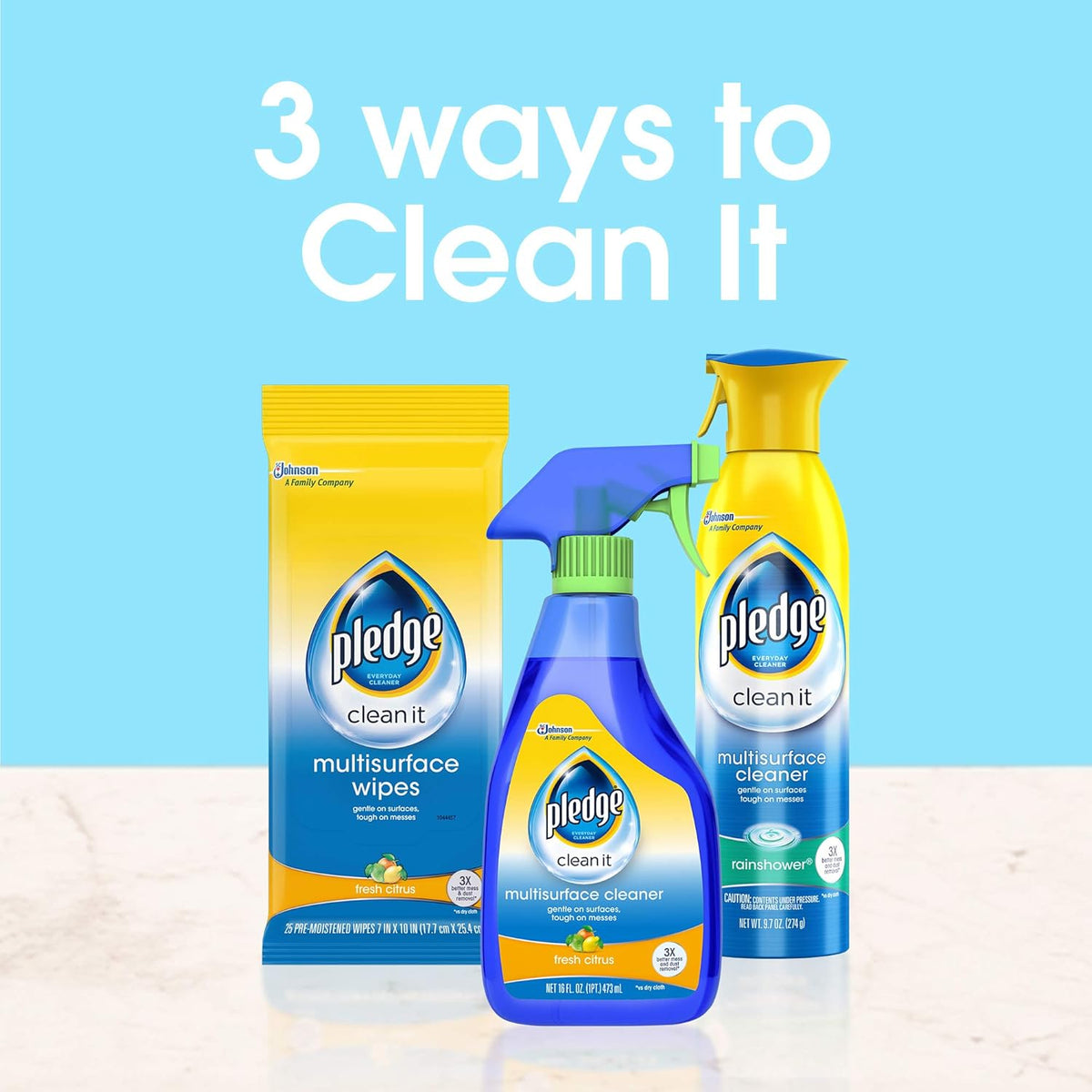 Pledge Multisurface Cleaning Wipes, pH Balanced, Fresh Citrus, 25 Count