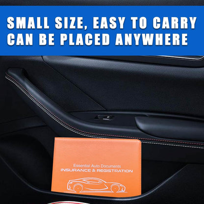 Ziciner Car Registration Insurance Holder, 2Pack Essential Auto Card Document Glove Box Organizer with Touch Fastener, Vehicle Interior Accessories Perfect for Most Car, Truck, SUV (Red/Small Car)