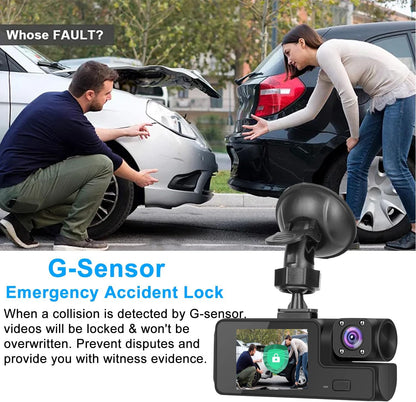 1080P Dual Dash Camera for Car Front and Inside Dashcam Car Security Video Recorder,170°Wide Angle Vehicle Cam,WDR,G-Sensor,2’’ IPS Screen,Loop Recording,Night Vision (Dual Dash Cam Without Card)