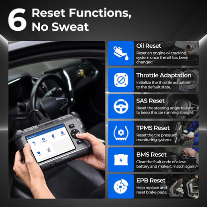 TOPDON AD500 OBD2 Scanner Car Code Reader Scan Tool, Engine ABS SRS Transmission Diagnostics Tool, Oil/Throttle/SAS/TPMS/BMS/EPB Reset Car Scanner, Free Upgrade for DIY