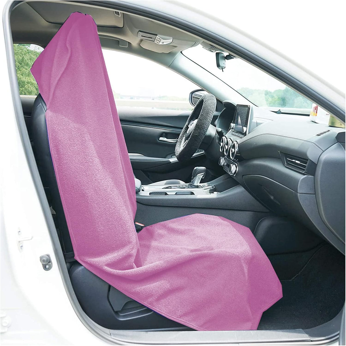 Car Seat Cover Protector Front Seats,for Gym Workout,Running,Swimming,Beach and Hiking,Waterproof Sweat Towel Bucket Seat Covers for Cars SUV Trucks (Black, 1Pcs)