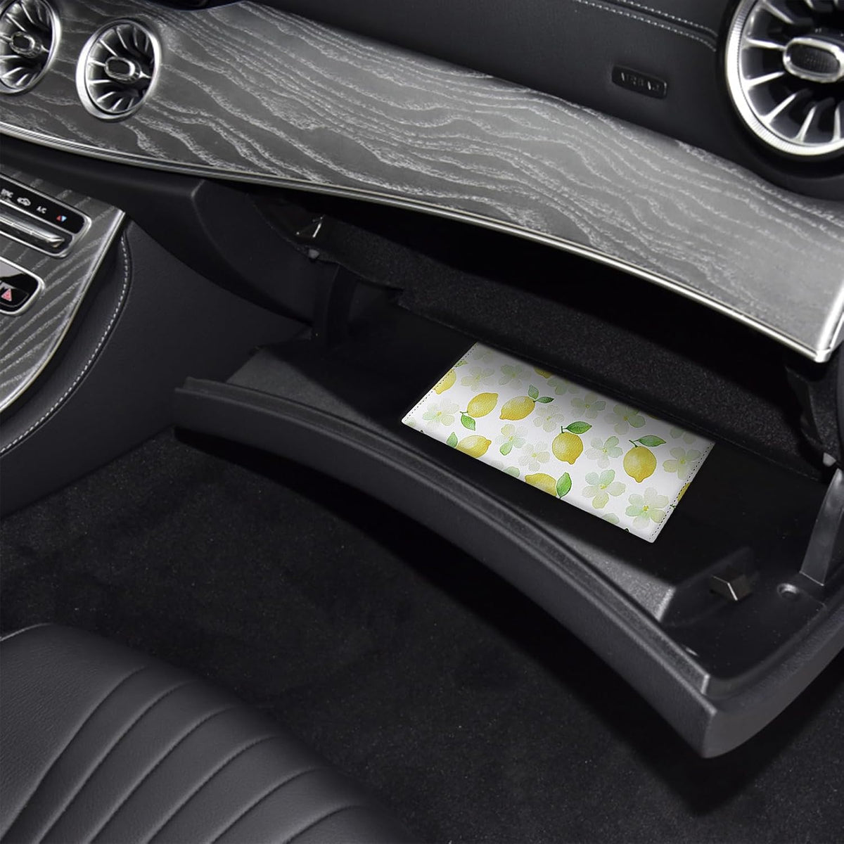 LumiMokki Premium Car Registration & Insurance Card Holder with Magnetic Shut, Vehicle Glove Box Car Organizer - For Documents, Cards, License (Black)
