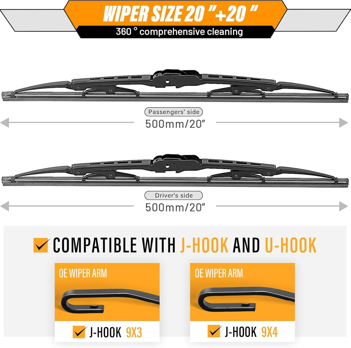 AUTOBOO 26"+19" Windshield Wipers Replacement for Tesla Model 3 2017 2018 2019 2020 2021 2022 2023 2024 2025 Model Y 2020 2021 2022 2023-2025 -Original Factory Quality (Pack of 2) - Colors A