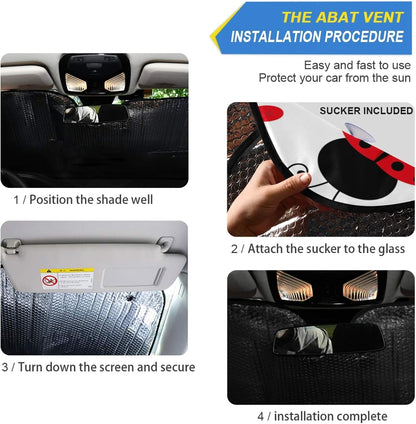 Black Leopard Car Windshield Sun Shade Animal Skin Print Foldable UV Ray Sun Visor Protector Sunshade to Keep Your Vehicle Cool (51" x 27.6")
