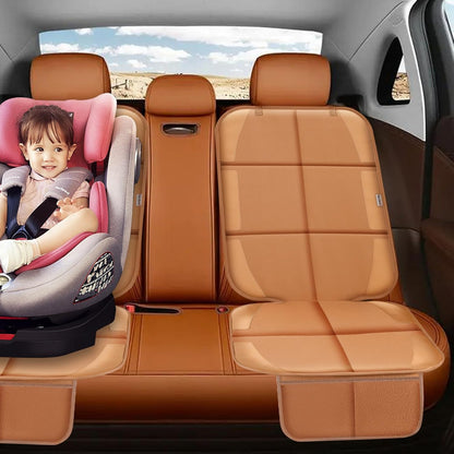 Meolsaek Car Seat Protector for Child Car Seat, Durable 600D Fabric Waterproof Car Seat Cover with Thick Pad Non-Slip Backing，No Imprints (Black 2pcs)