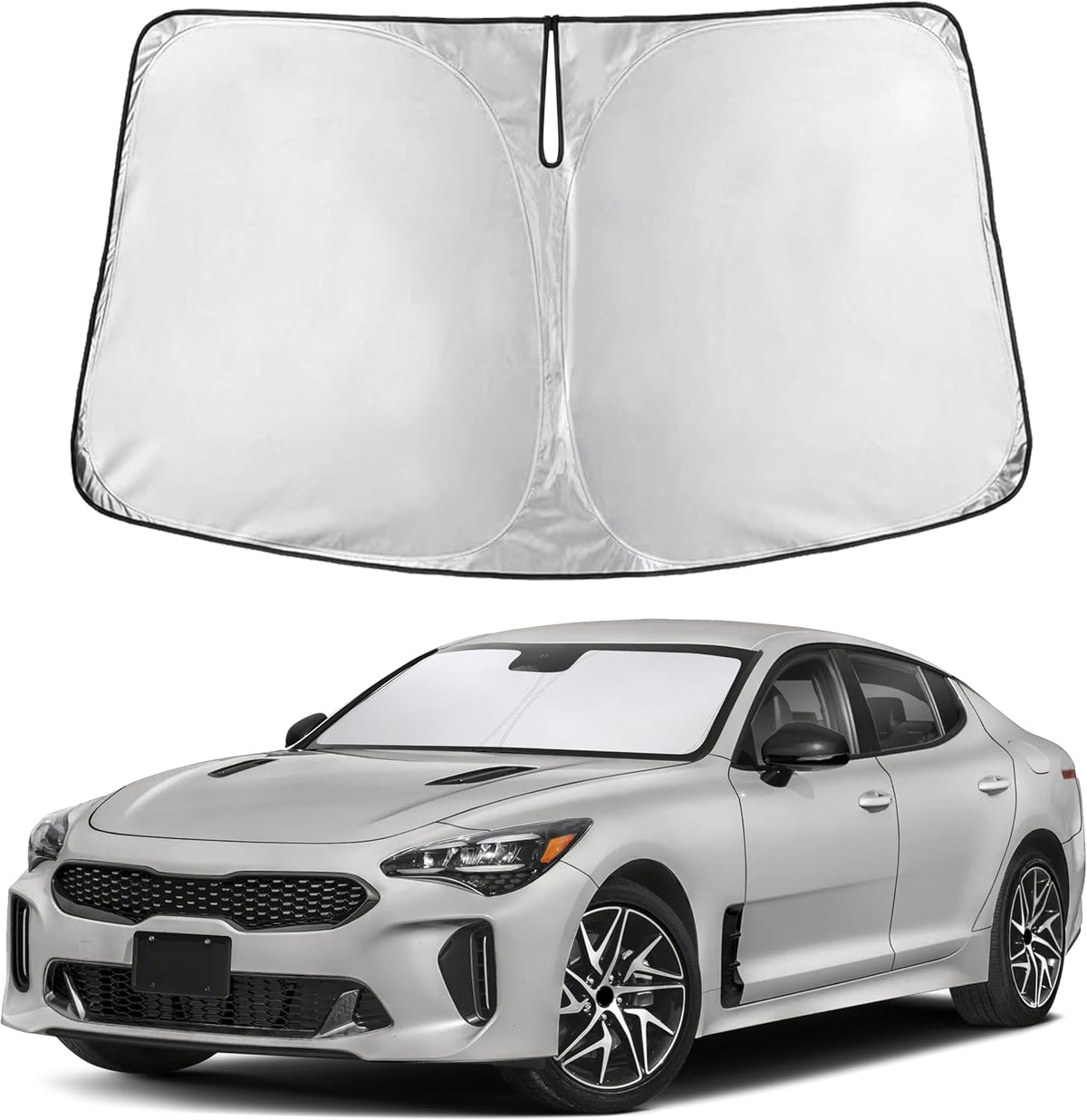 EcoNour Car Windshield Sun Shade | 2025 Upgraded Innovative No-Light-Pass Technology for Maximum Coverage | Foldable Sun Shade Keeps Your Vehicle Cool | Must-Have Car Accessories | Small (59" x 29") - Colors I