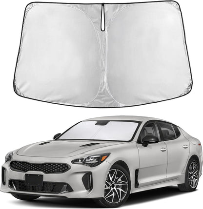 EcoNour Car Windshield Sun Shade | 2025 Upgraded Innovative No-Light-Pass Technology for Maximum Coverage | Foldable Sun Shade Keeps Your Vehicle Cool | Must-Have Car Accessories | Small (59" x 29") - Colors I