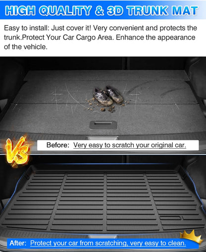 Rav4 Cargo Liner - Trunk Mat for Toyota RAV4 2019-2024 2025, All Weather Cargo Mat for rav4 Accessories, Heavy Duty (Fit for All Models)
