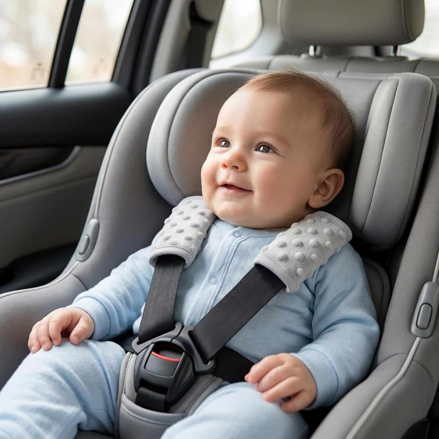 Pro Goleem Car Seat Strap Covers for Babies Soft Car Seat Strap Shoulder Pads for All Car Seats, Stroller, Pushcar, Black