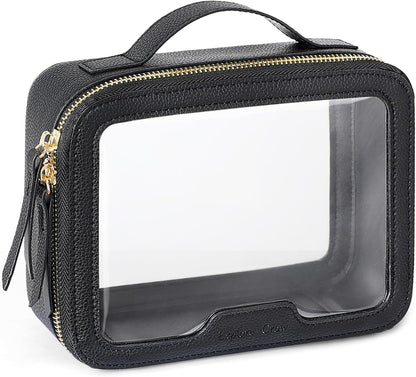 PACKISM Clear Makeup Bag - TSA Approved Toiletry Bag for Carry-on & Checked Luggage, Water Resistant Car Storage Organizer with Reinforced Seams