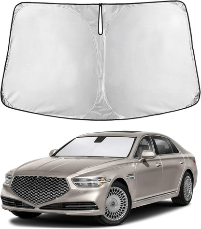 EcoNour Car Windshield Sun Shade | 2025 Upgraded Innovative No-Light-Pass Technology for Maximum Coverage | Foldable Sun Shade Keeps Your Vehicle Cool | Must-Have Car Accessories | Small (59" x 29") - Colors A