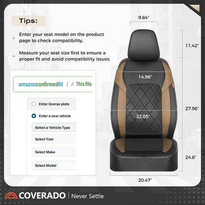 Coverado Car Seat Covers, Seat Covers Full Set, 5 Seats Automotive Seat Cover, Mesh Breathable Seat Protectors, Universal Fit for Most Cars