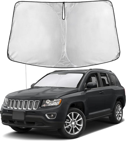 EcoNour Car Windshield Sun Shade | 2025 Upgraded Innovative No-Light-Pass Technology for Maximum Coverage | Foldable Sun Shade Keeps Your Vehicle Cool | Must-Have Car Accessories | Small (59" x 29") - Colors B