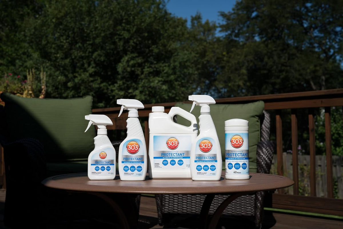 303 Products Aerospace Protectant Spray, UV Protection for Outdoor Surfaces – Protects Vinyl, Plastic & Rubber, Repels Dust & Dirt, Matte Finish, 10 oz