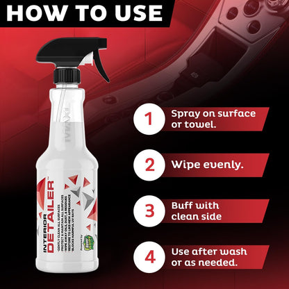 MAXL® Interior Car Cleaner Detailer Spray with NeverDust® Technology Formula (20oz, 1 Pack) - Repels Dust, Wipes Oil, Residue with Matte Finish for Leather, Dash, Trim & Screens - Safe on All Surfaces