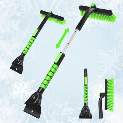 43" Ice Scraper for Car Windshield, Snow Brush with Squeegee, 3 in 1 Snow Removal for Cars with Foam Grip and 180° Pivoting Brush Head for Auto Truck SUV