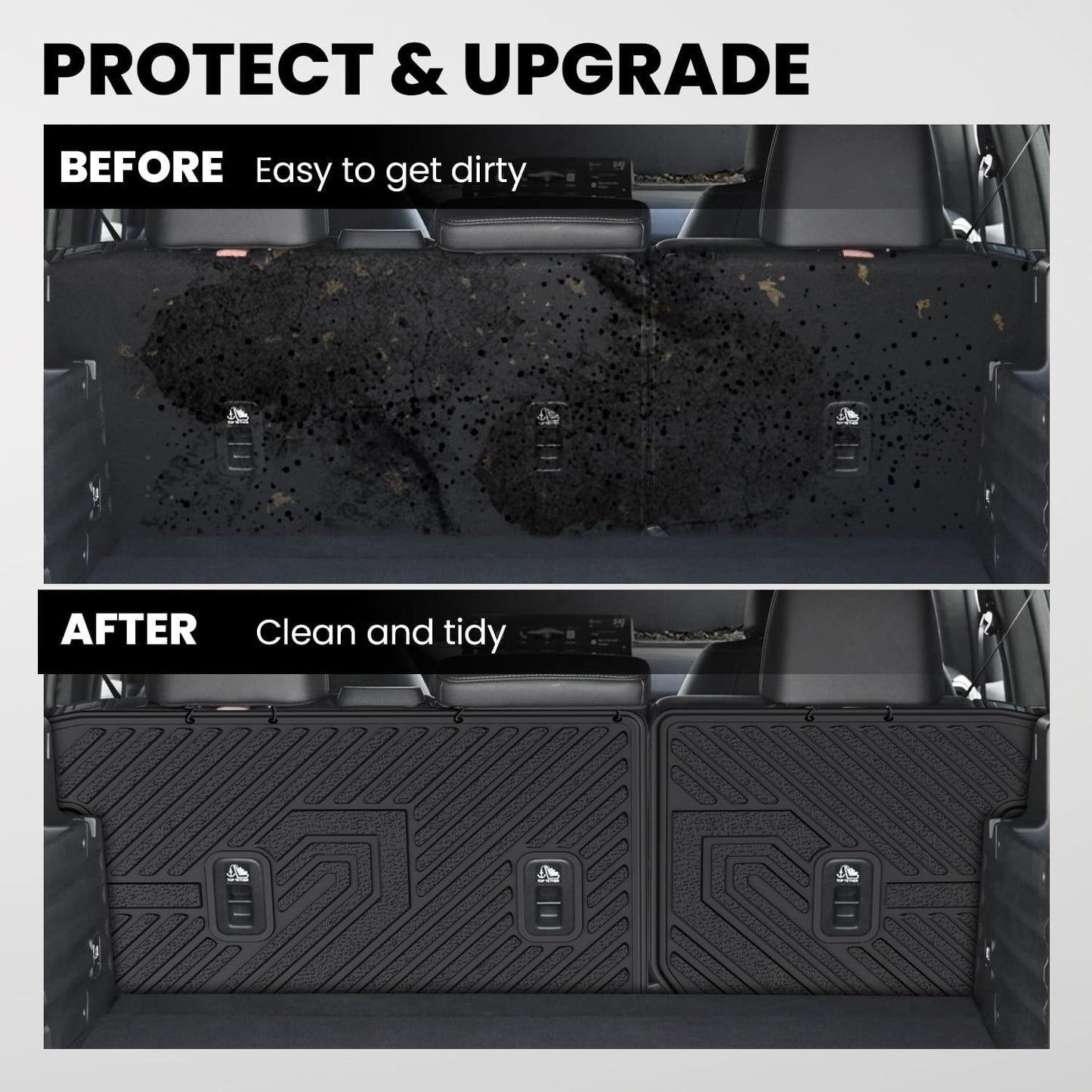LASFIT Full Set Floor Mats for Honda CR-V 2026 2025 2024 2023 (Gasoline & Hybrid & e:FCEV), All Weather TPE Custom Fit Floor Liners 1st & 2nd Row & Seat Back Mat & Cargo Mat (Upper Position)