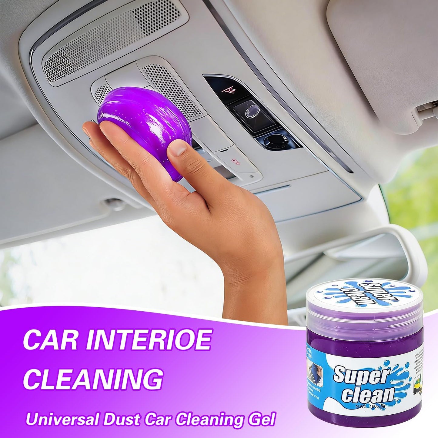 2-Pack Car Cleaning Gel, Universal Interior Detailing Putty Slime, Dust Remover for Car Vents, Dashboard & Keyboard, Ideal Gift for Men & Women